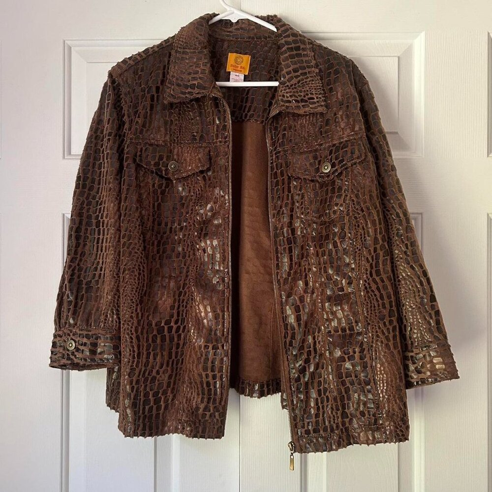 RUBY RD. BROWN ANIMAL PRINT JACKET - image 4